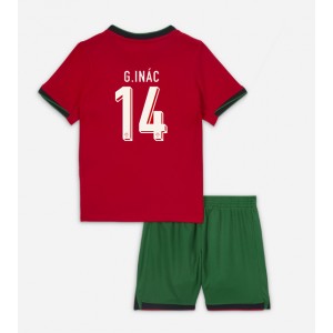 Fotbalové Dres Portugalsko Goncalo Inacio #14 Dětské Domácí Oblečení ME 2024 Krátký Rukáv (+ trenýrky)